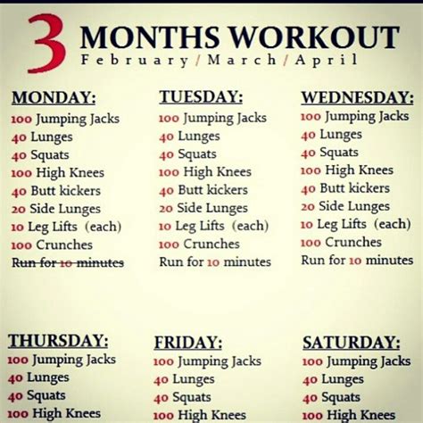 Daily Exercise Schedule | Miscellaneous | Pinterest | Fitness, Exercise ...