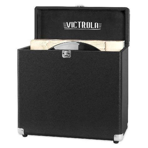 Victrola Vintage Vinyl Record Storage Carrying Case for 30 Records Gray for sale online | eBay