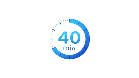 The 40 minutes timer. Stopwatch icon in flat style. Motion graphics ...