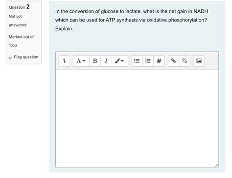 Solved Question 2 Not yet In the conversion of glucose to | Chegg.com