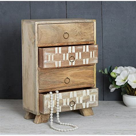 storeindya Wooden Keepsake Box/Keepsake Box with Drawers/Chest of ...