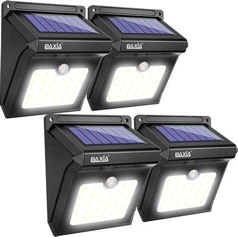 BAXiA Solar Lights Outdoor, Solar Powered Security Lights,Waterproof ...