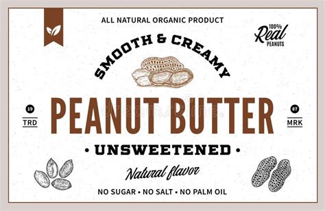 Peanut Butter Label and Packaging Design Template Stock Vector ...