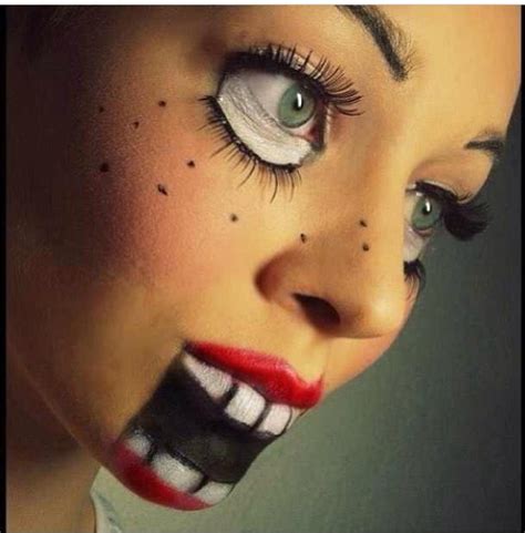 Crazy doll face makeup Diy Halloween Face Paint, Looks Halloween, Fall Halloween, Happy ...
