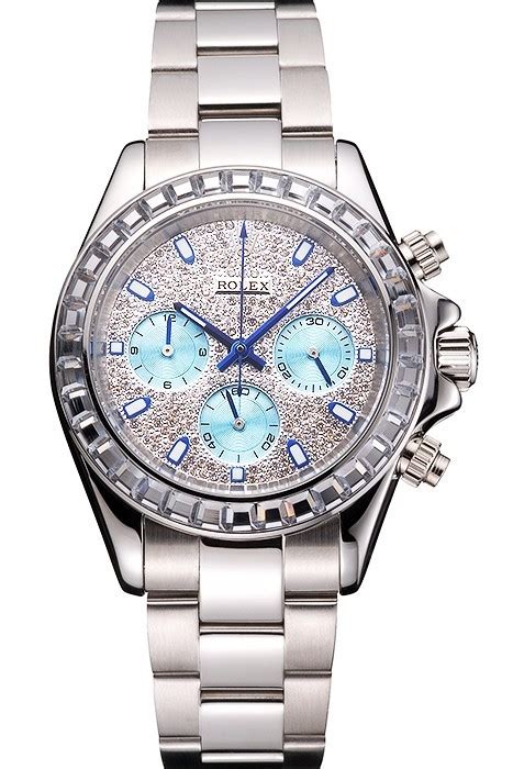 Fake Rolex Daytona Diamond Dial And Bezel Stainless Steel Case And Bracelet