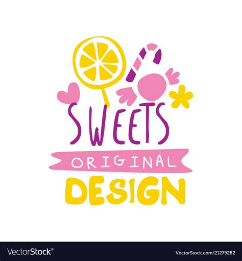 Sweets original logo design emblem Royalty Free Vector Image