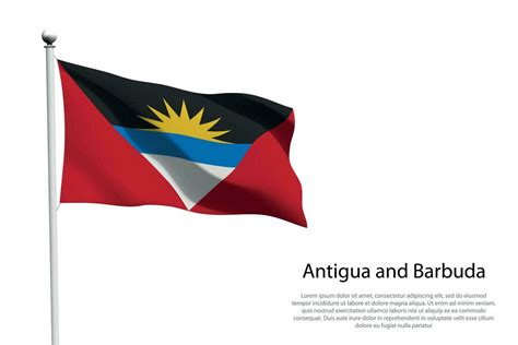 National flag Antigua and Barbuda waving on white background 35302808 ...