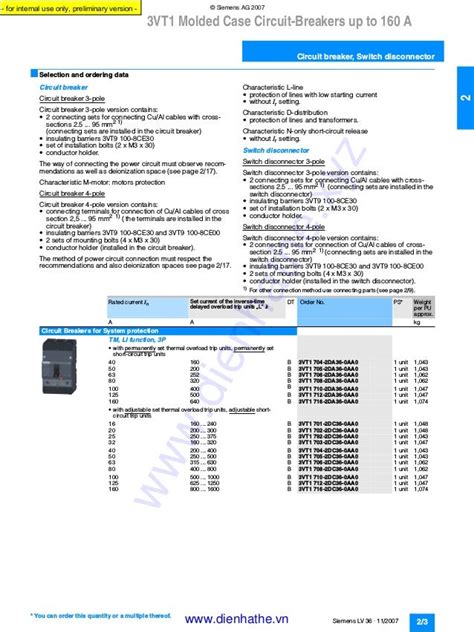 Siemens catalog circuit breakers 3 vt_lv36_11_2007