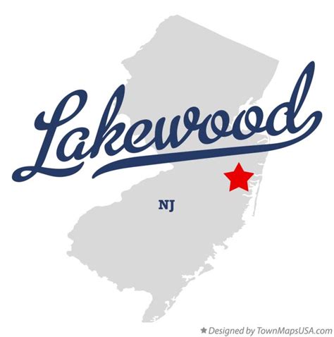 Map of Lakewood, NJ, New Jersey