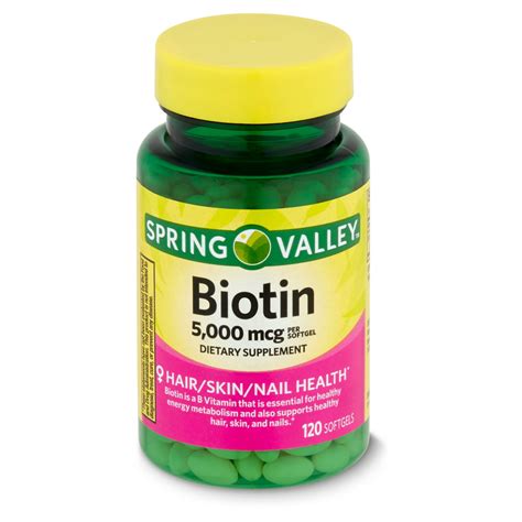 Spring Valley Biotin Dietary Supplement, 5,000 mcg, 120 count - Walmart.com - Walmart.com