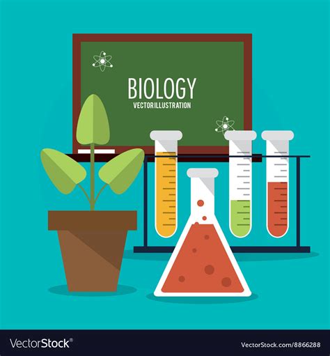 Biology design lab icon flat Royalty Free Vector Image