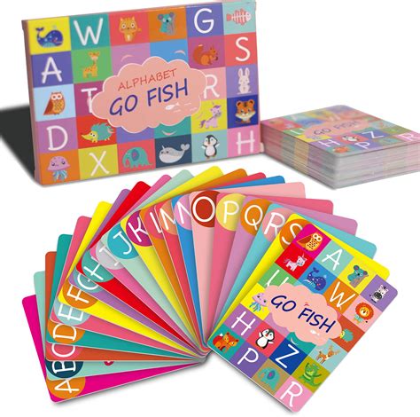 Buy Alphabet Go Fish Flash Cards, Educational ABC Letters Animals Learning Memory Matching Card ...