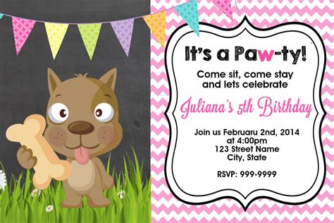 Printable Dog Birthday Party Invitations