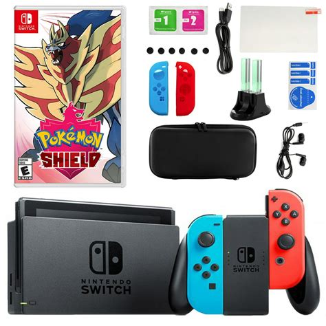 Nintendo Switch in Neon with Pokemon Shield and Accessories Kit ...