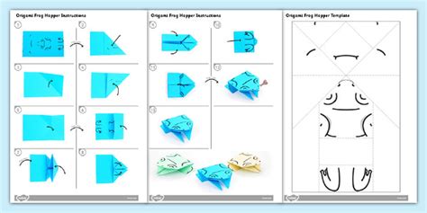 Origami Frog Template | Easy Paper Craft - Twinkl Resources