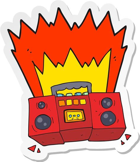 sticker of a cartoon boom box 10643429 Vector Art at Vecteezy