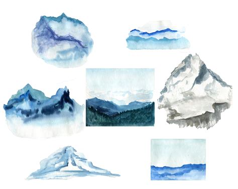 Blue Ridge Mountains Clipart, Watercolor Landscape - Etsy