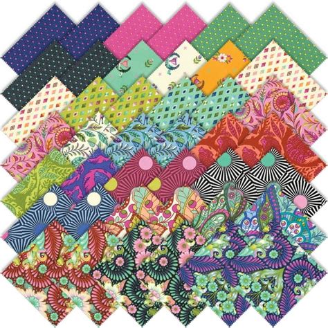 Tula Pink Slow and Steady Charm Pack, 42 5" Quilting Cotton Fabric ...