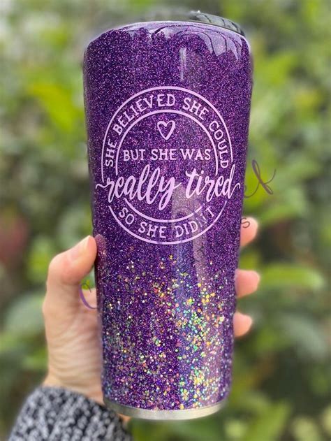 She Believed She Could Tumbler // Custom Tumblers // | Etsy | Custom tumblers, Personalized cups ...