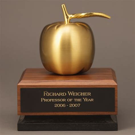 Custom Golden Apple Desk Award - Retirement Gifts & Recognition