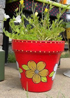 Whimsical Terracotta Planter /Country checkered design/ Flower pot ...