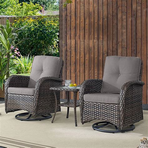 Amazon.com: Belord Patio Wicker Chairs Swivel Rocker - Outdoor Swivel ...