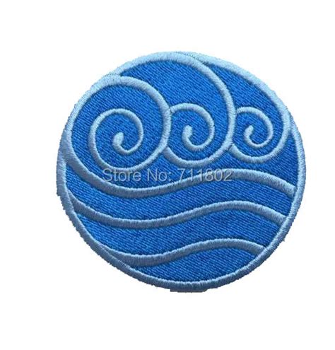 Waterbending Avatar Bender Symbol iron on patches movie TV cloth embroidered DIY Applique Badge ...