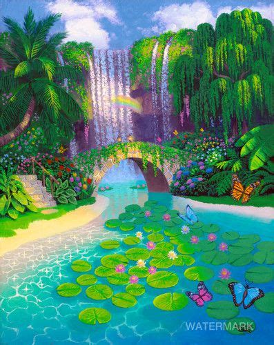 Paradise Falls | Store | Fantasy landscape, Landscape artwork, Outdoor ...