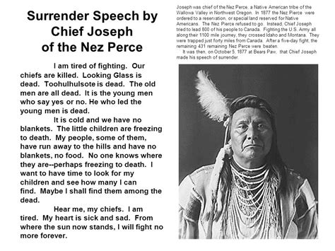 Chief Josephs Surrender Speech