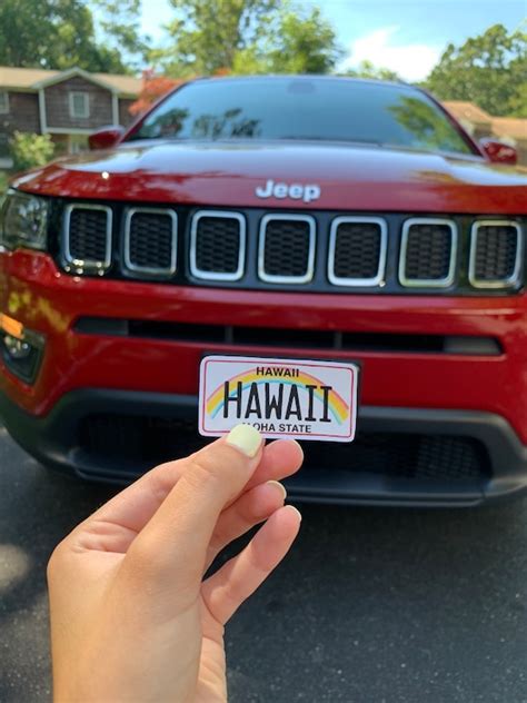 Hawaii Sticker Hawaii License Plate Sticker Rainbow License | Etsy