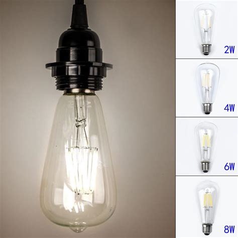 Buy 2W-8W Edison ST64 E27 Vintage Retro Screw LED Filament Light Bulb ...