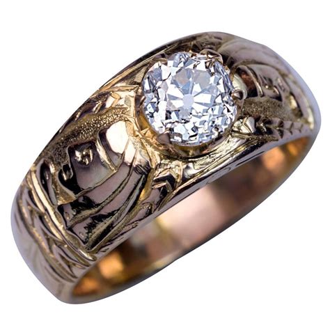 Antique Diamond Chased Gold Men’s Ring | Juwelen