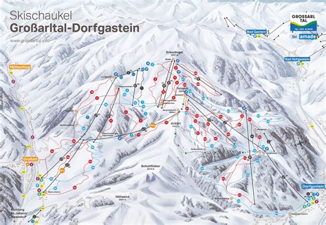 Pistenkarten Gastein - Skigebiet mit 113km Pisten in Österreich