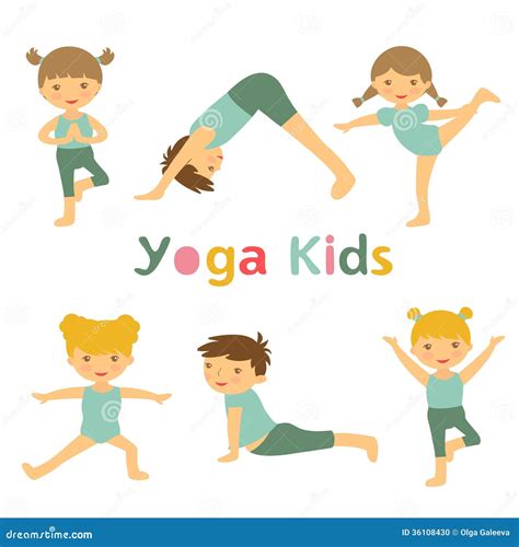 Yoga kids stock vector. Image of sport, colorful, color - 36108430