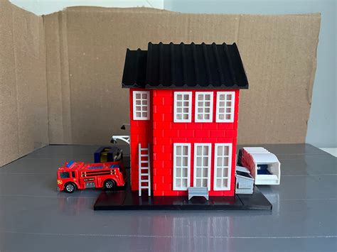 The Fire House Fire Station Diorama Display Compatible With Hot Wheels ...