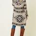 Plus Size Boho Aztec Tribal Cowichan Southwestern Knit Long Cardigan ...