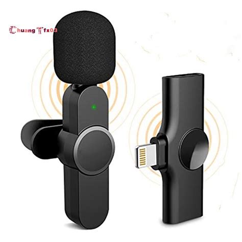 Wireless Lavalier Microphone for iPhone iPadPlugPlay Lapel Clip-on Mini Mic Live Stream for Vlog ...