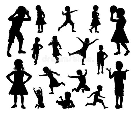 Children Playing Silhouette Clip Art