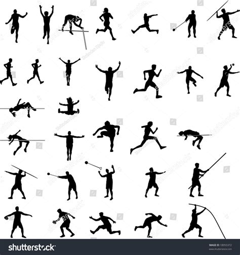 Athletics Silhouettes Stock Vector Illustration 18955372 : Shutterstock