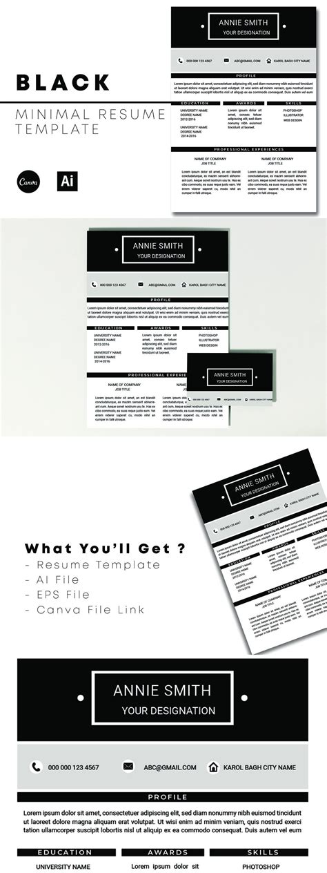 Black Modern Resume Template | Resume template, Modern resume, Modern resume template