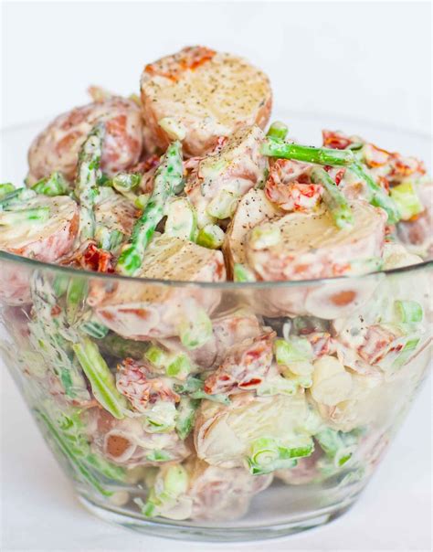 Red Baby Potato Salad with Asparagus and Bacon - Tatyanas Everyday Food