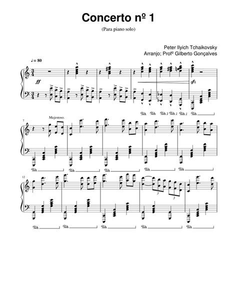 Concerto nº 1 Tchaikovsky Sheet music for Piano (Solo) | Musescore.com