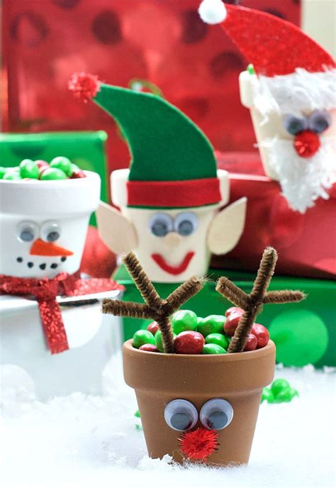 Christmas Kid's Craft: Holiday Character Candy Pots | Christmas crafts for kids, Christmas ...