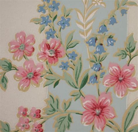 floral vintagewallpaper | Vintage wallpaper, Wallpaper pink and blue ...