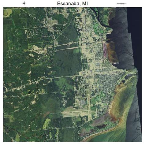 Aerial Photography Map of Escanaba, MI Michigan