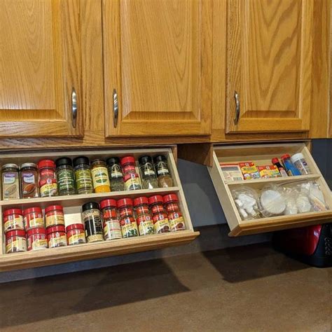 Under Cabinet Spice Rack in 2020 | Cabinet spice rack, New kitchen cabinets, Kitchen storage