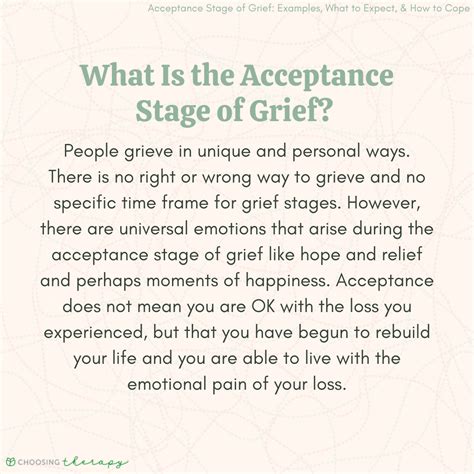 What is the Acceptance Stage of Grief?