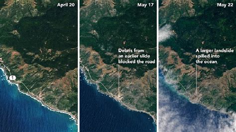 California Highway 1 Landslide Observed from Space by NASA | The ...