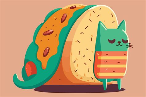 Cat Taco vector illustration 22330590 Vector Art at Vecteezy