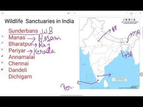 Wildlife Sanctuaries in India Map Work - YouTube